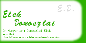 elek domoszlai business card